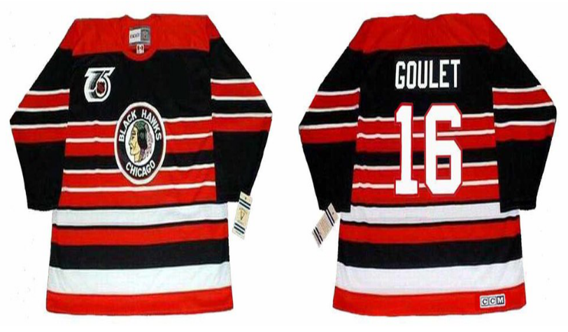 2019 Men Chicago Blackhawks 16 Goulet red CCM NHL jerseys